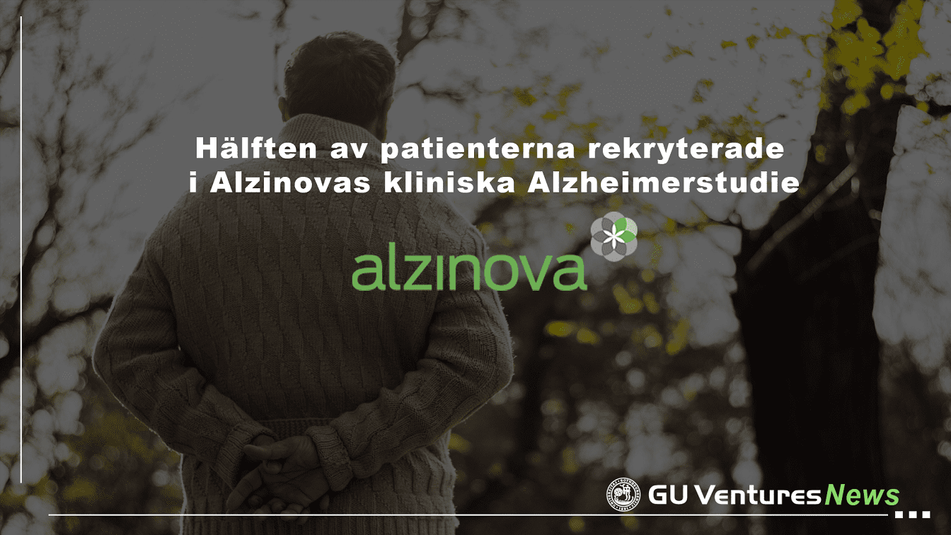 Alzinova har rekryterat hälften av patienterna till den pågående fas 1b-studien för vaccinkandidaten ALZ-101