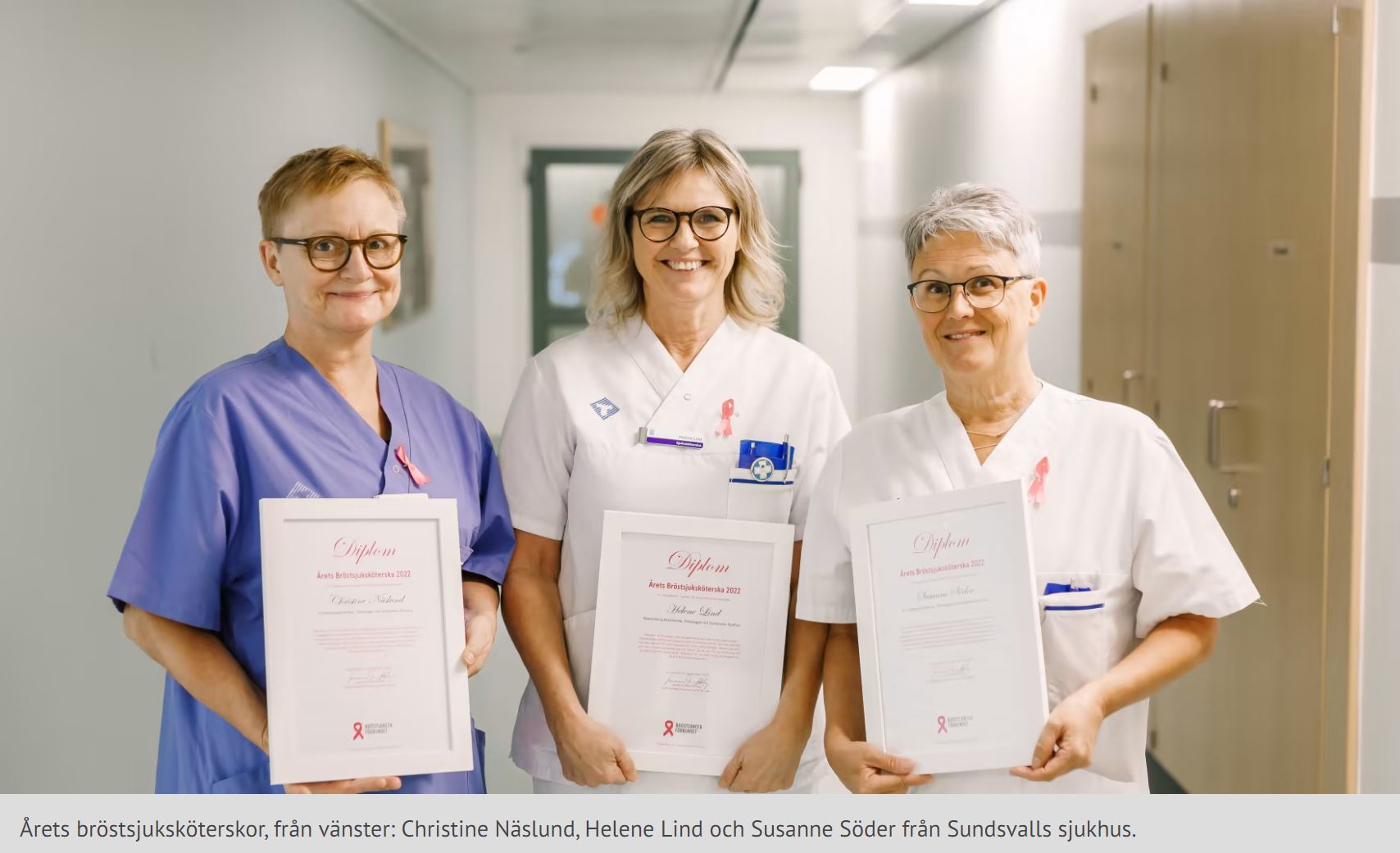 Årets bröstsjuksköterskor arbetar på Onkologen på Sundsvalls sjukhus