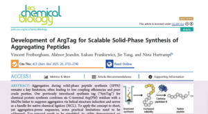 PeptiSystems teknologi i vetenskaplig publikation om skalbar peptidsyntes