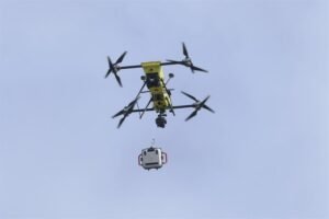 Hjärtstartare från Everdrones drönarsystem användes vid livräddande insats i Borås