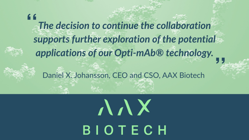 AAX Biotech går vidare till nästa fas i samarbetet med Daiichi Sankyo efter inledande utvärdering av Opti-mAb®