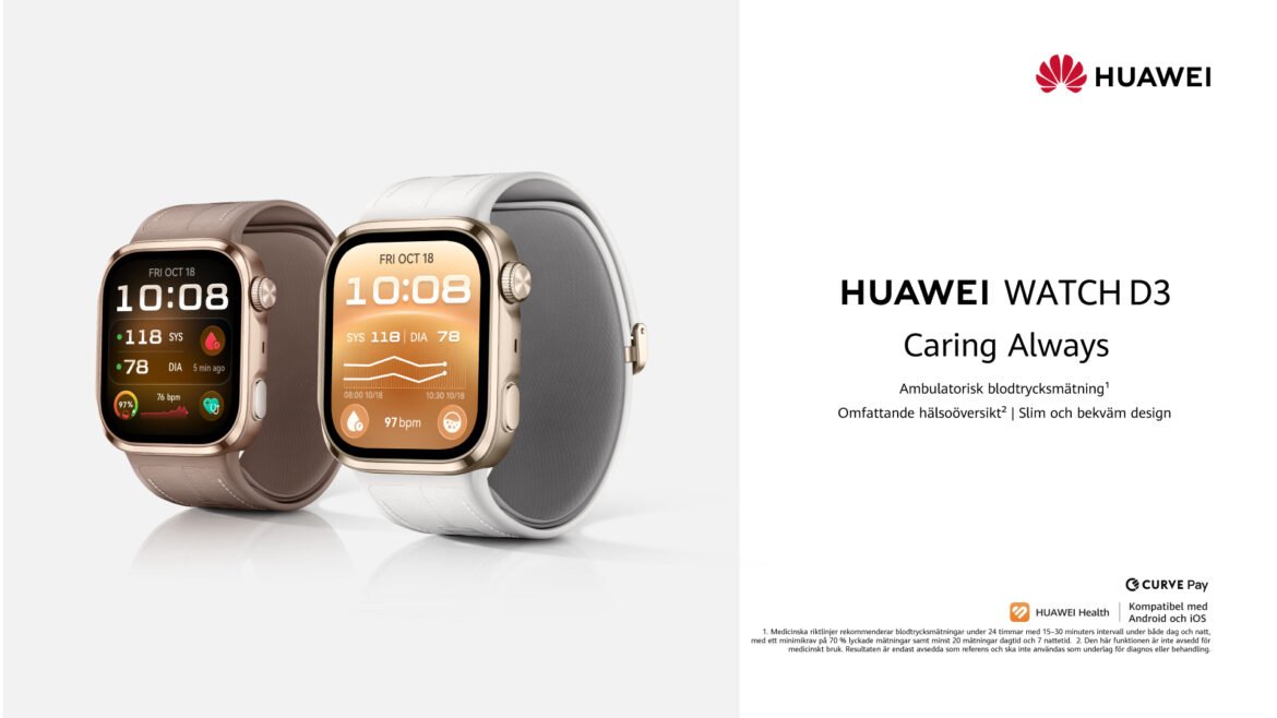 HUAWEI WATCH D3 lanseras med medicinskt klassad blodtrycksmätning för ännu bättre hälsouppföljning